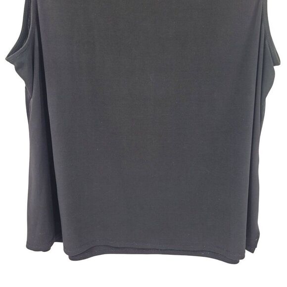 JM Studio Sleeveless Stretch Black Top Neck Tie Plus Size 2X Career Cocktail - Picture 7 of 8